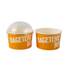 ドーム蓋付きアイスクリームペーパーボウル